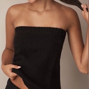 Anthropologie Flat White knit tube top sweater